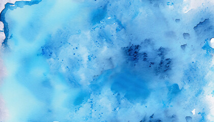 Abstract blue watercolor texture background, Grunge watercolor paint splash and stains