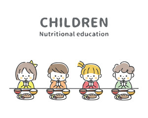 子どもと食育のイラスト