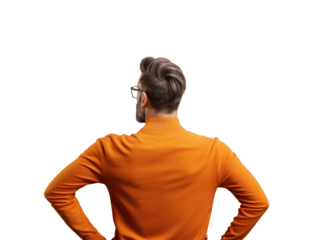 Thinking man from the back