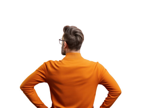 Thinking man from the back