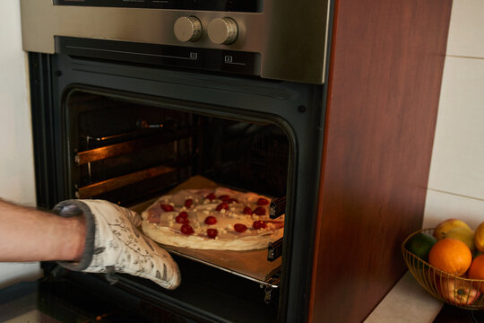 Homemade pizza in the oven