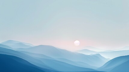 A serene 4K HD landscape with subtle gradients and uncomplicated shapes, offering a peaceful and modern digital canvas for a minimalist desktop. - obrazy, fototapety, plakaty