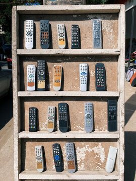 Shelves with various tools in workshop