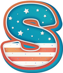 USA Alphabet Lettering S