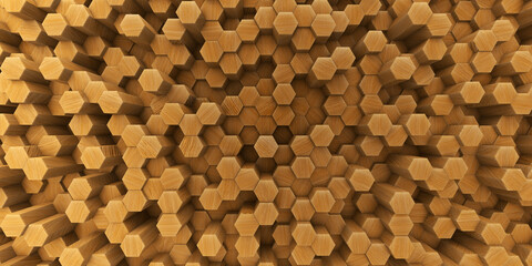 Wood hexagons pattern