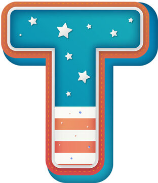 USA Alphabet Lettering T