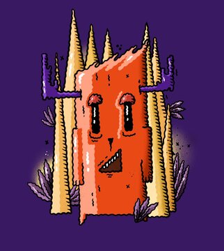 Tired explorer creature