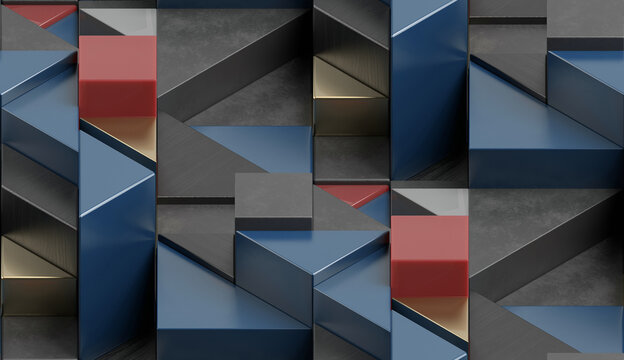 Geometric elements in the mosaic.