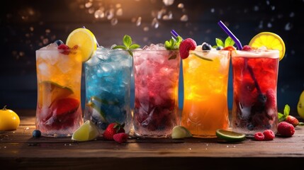 colorful drinks beautifully decorated It means freshness. and vitality