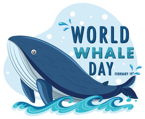 Vector graphic of a whale for World Whale Day