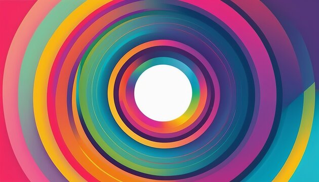 Modern Flat Style Vector Illustration of Colorful Circles