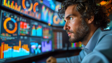 Explore the stock market trends with analytical visuals of businessman planning long term investments and future business growth, Navigate towards success with smart strategies. Business team working.