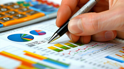 Explore the stock market trends with analytical visuals of businessman planning long term investments and future business growth, Navigate towards success with smart strategies. Business team working.