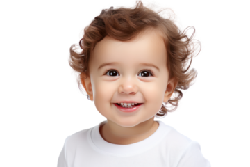 little child was smiling and cheerful. Represents purity and brightness,Isolated on a transparent background.