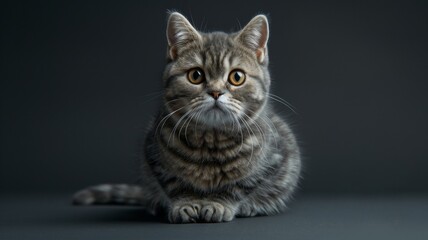 A crouching cat, poised and alert, ready for action