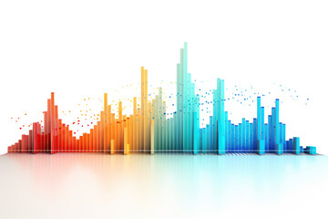 Finance:Growth graph icon. Simple icon, clear meaning. Focus on bright colors Represents wealth, success, isolated on transparent background.