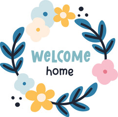 Welcome Home Floral Wreath Badge