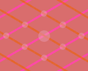 Pattern background connecting grid lines and circles