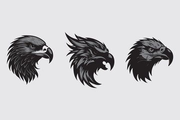 Eagle head vector silhouette illustration
