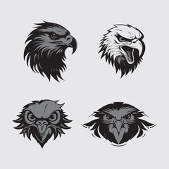 Eagle head vector silhouette illustration