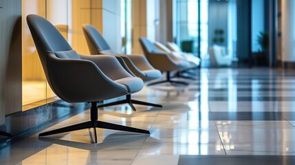 Seating in the foyer of a modern office