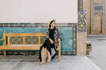 Woman Resting On Bench