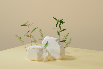 Minimal empty display product presentation scene.