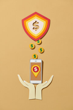 Mobile banking service, financial payment Smartphone mobile screen