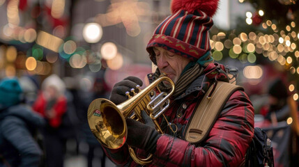Amidst the sea of shoppers street performers entertain with holidaythemed music and acts.