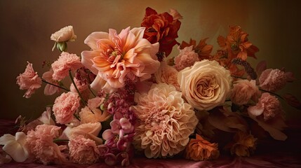 Beautiful fantasy vintage flower, digital background
