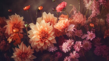 Fototapeta na wymiar Beautiful fantasy vintage flower, digital background 