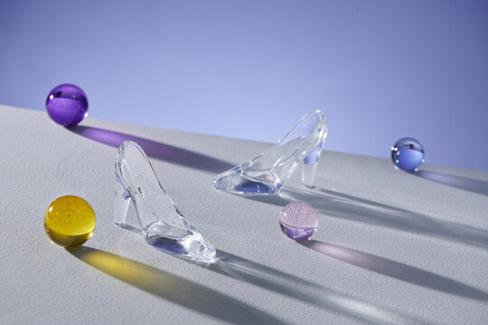 cosmetic product showcase with crystal