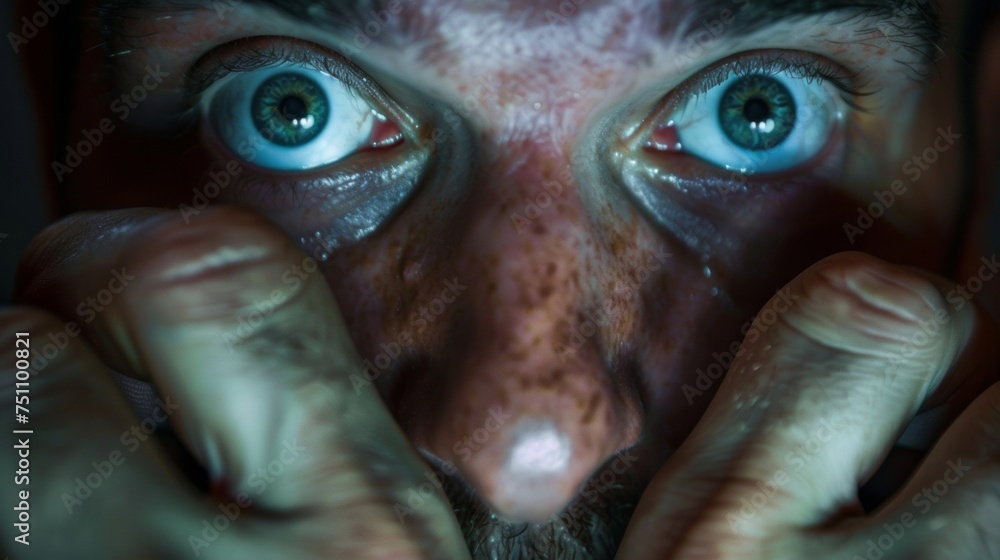 Poster the intense gaze of a gamer eyes fixated on the screen as their fingers move quickly and precisely o
