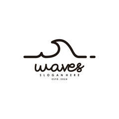 Waves icon bussines logo design Simple Line Art