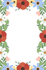 Fototapeta na wymiar Spring Flower Frame Background Illustration