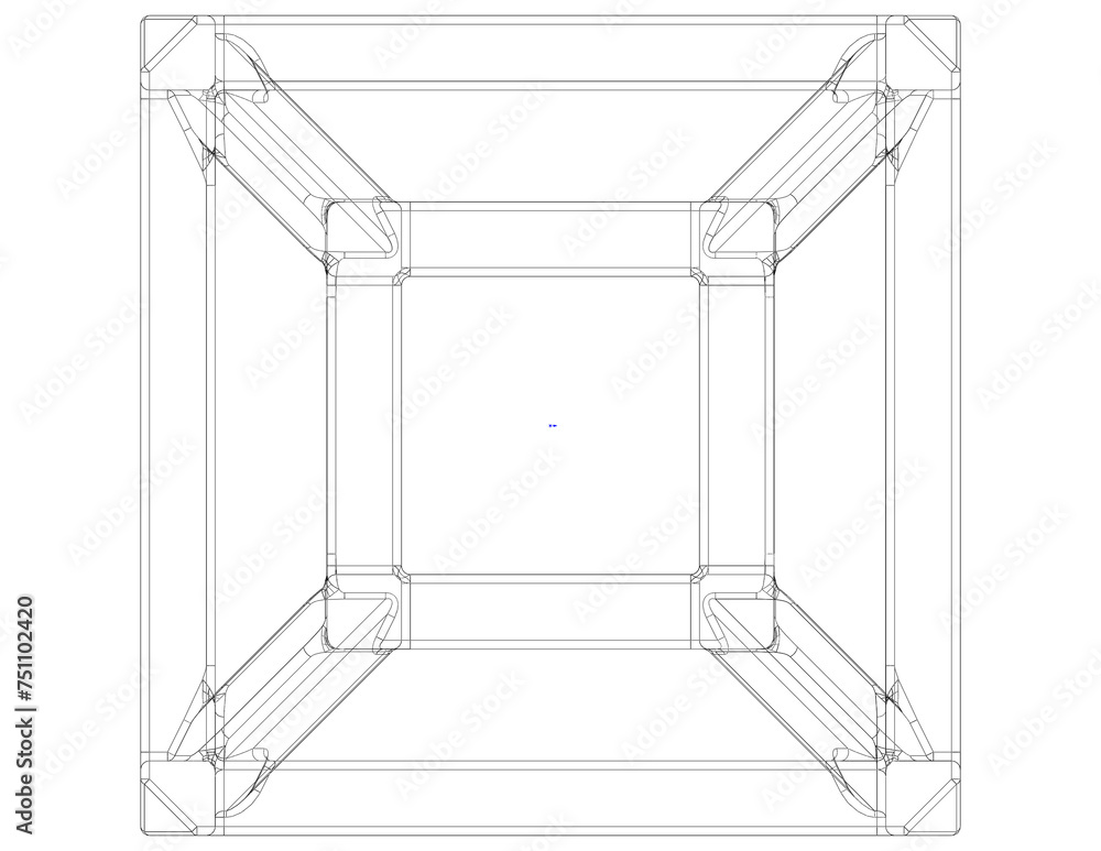 Poster sq tesseract hypercube 3d print model
