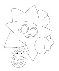 Easter coloring book page for kids