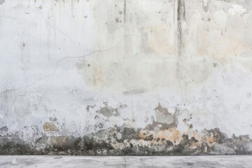 The concrete wall, with its white paint and soft mist, exhibits a contemporary style.