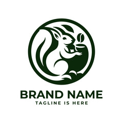 The squirrel logo holding coffee embodies energy, warmth, and playfulness, blending nature's charm with the comfort of a caffeine fix.