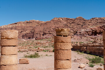 The Great Temple at Petra, Jordan. Travel destination.