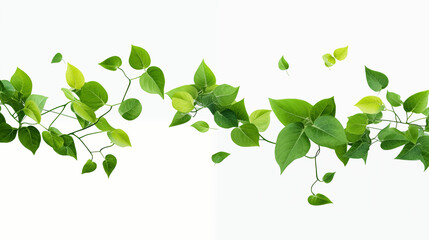 Realistic green leaves in flight Flying, transparent background (PNG). Nature's vibrant element. Generative AI. - obrazy, fototapety, plakaty