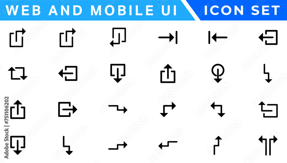 Poster ui icons set. vector. for mobile, web, social media, business. user interface elements for mobile ap
