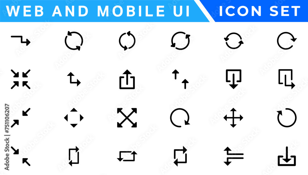 Poster ui icons set. vector. for mobile, web, social media, business. user interface elements for mobile ap