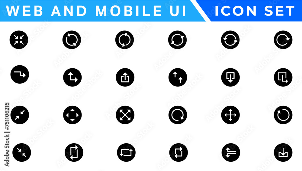 Poster ui ux icon mega set, user interface iconset collection