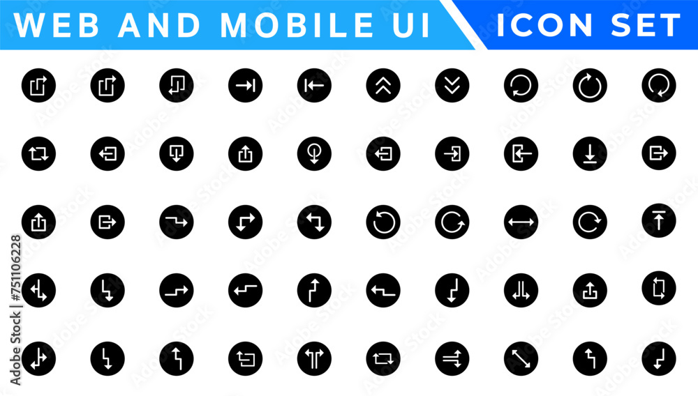 Poster ui ux icon mega set, user interface iconset collection