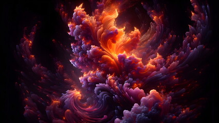 Fototapeta na wymiar a close up of a fire on a black background, purple fire