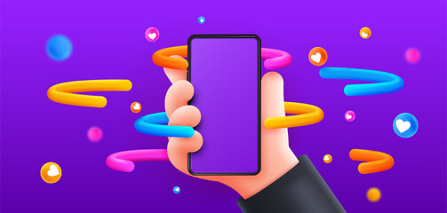 3D phone abstract figure vector