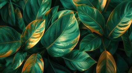 A detailed look at a lush, green, leafy plant. Generative Ai
