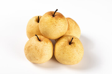 Asian pears  fruit isolated on white background.