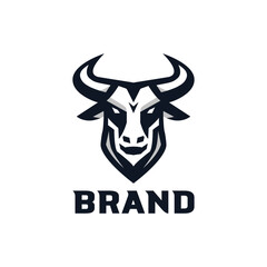 Bull Head Logo, minimalist and elegant design, Logo Brand